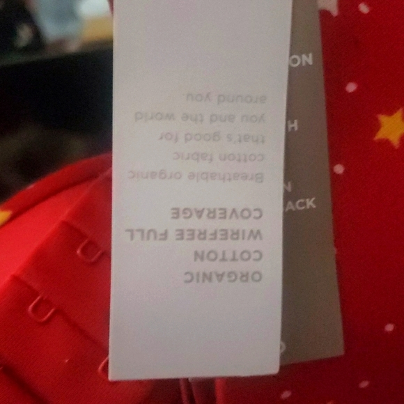 36D Size New Organic Cotton Christmas 🎄 Red Bra Deer soft wire-free Ambrielle - Picture 7 of 8